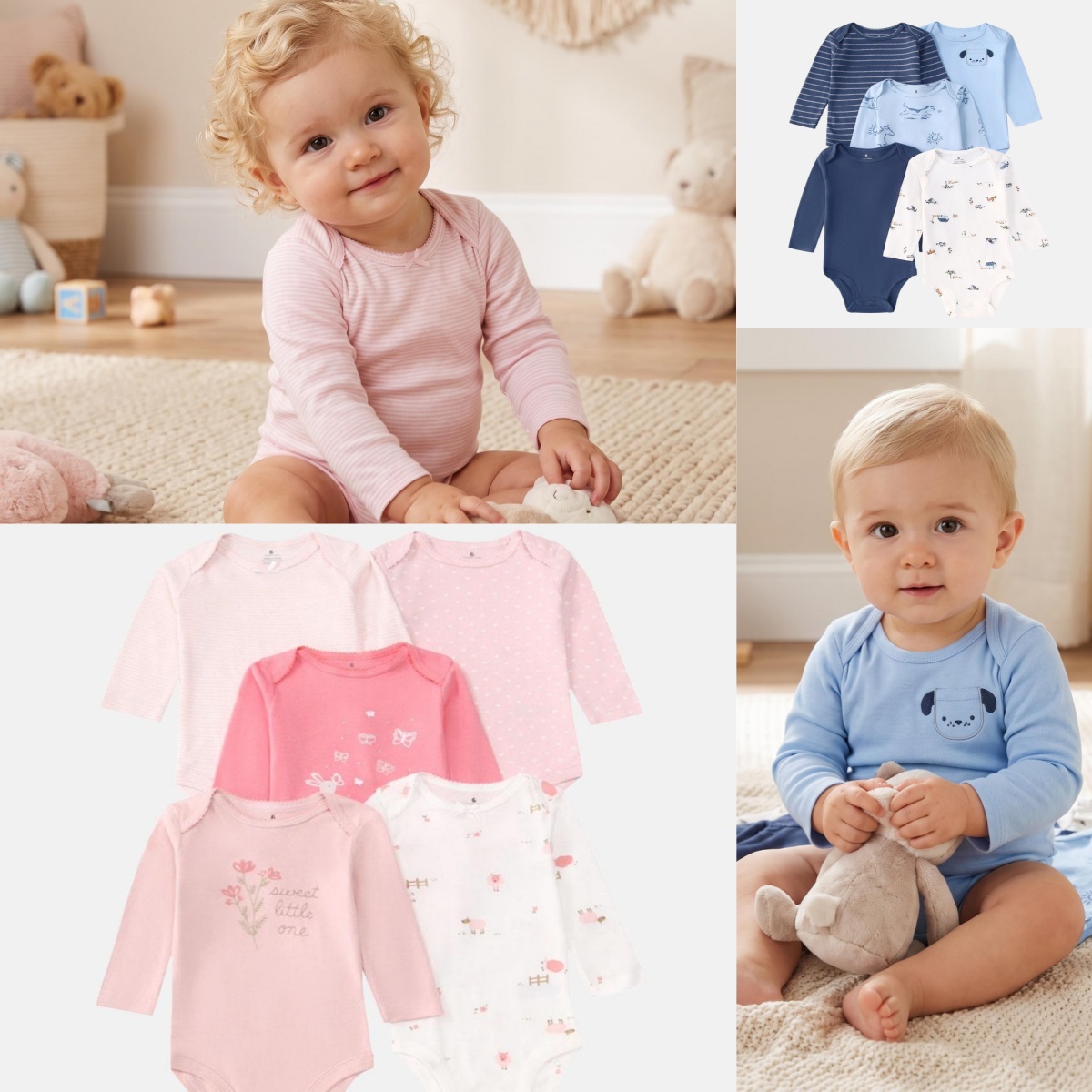 Baby Clothing Outlet - 5 PCS Baby Boys Girls Bodysuit
