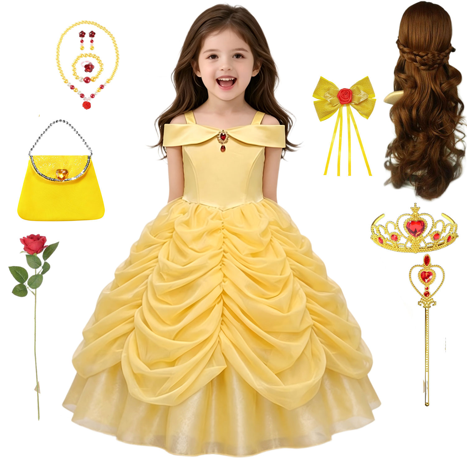 Baby Clothing Size - Girls Luxury Yellow Off Shoulder Princess