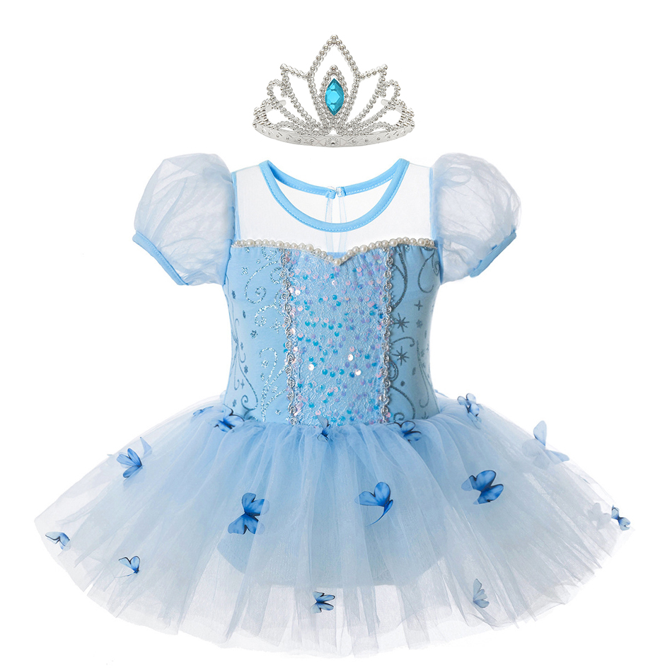 Baby Clothing Size - Cinderella Dancing Dress Girls Butterfly Applique