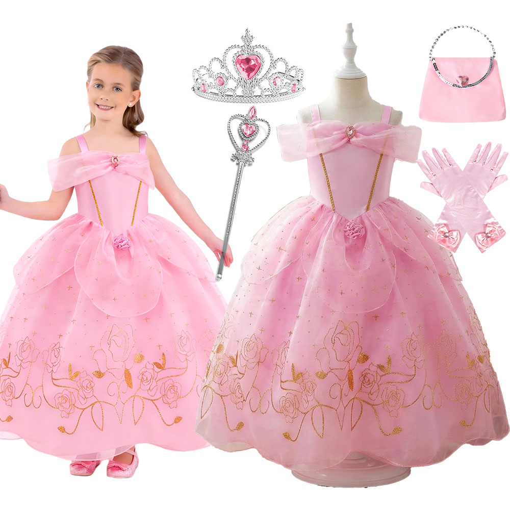 Baby Clothing Size - Girls Pink Princess Dress Off Shoulder