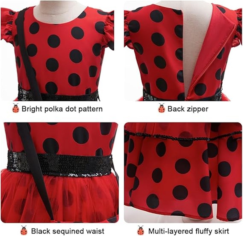 Girls Cosplay Costume Polka Do - огляд і ціна Baby Clothing Size